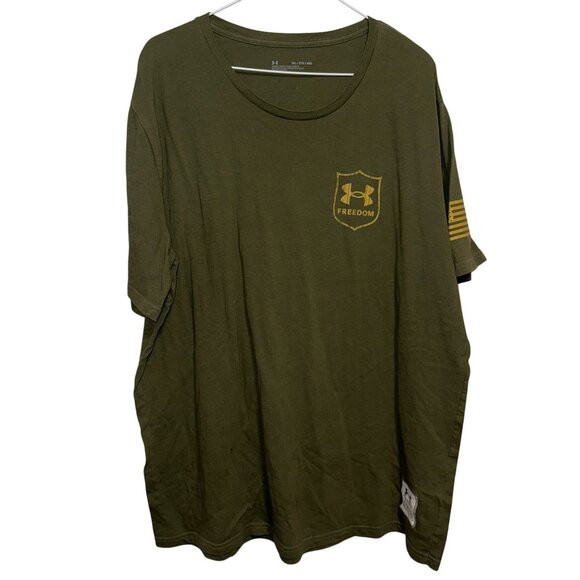 Under Armour Freedom Snake Graphic Military Green Short Sleeve Tee 3XL - Picture 1 of 6